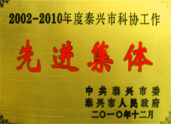 2002-2010年度泰興市科協工作先進集體